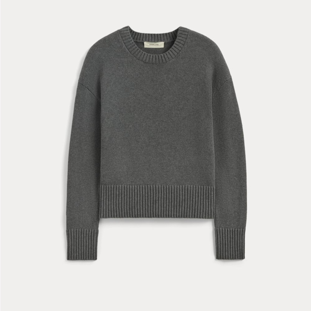 EVERLANE THE BOXY SWEATER IN EVERYDAY COTTON HEATHERED CHARCOAL
